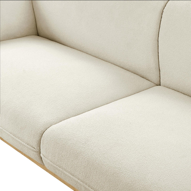 Meridian Nolita Cream Boucle Fabric Loveseat IMAGE 11