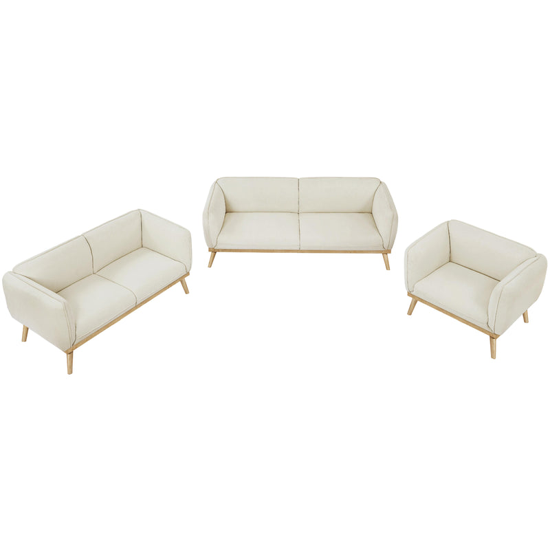 Meridian Nolita Cream Boucle Fabric Loveseat IMAGE 13