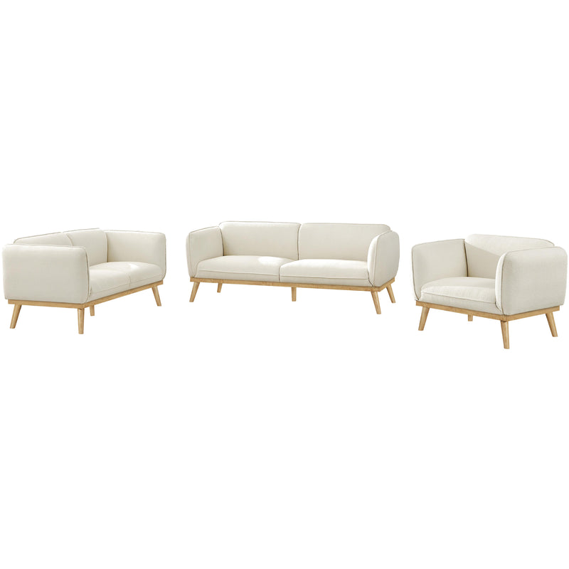 Meridian Nolita Cream Boucle Fabric Loveseat IMAGE 14