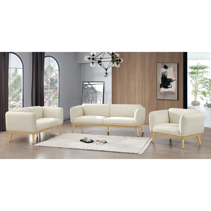 Meridian Nolita Cream Boucle Fabric Loveseat IMAGE 15