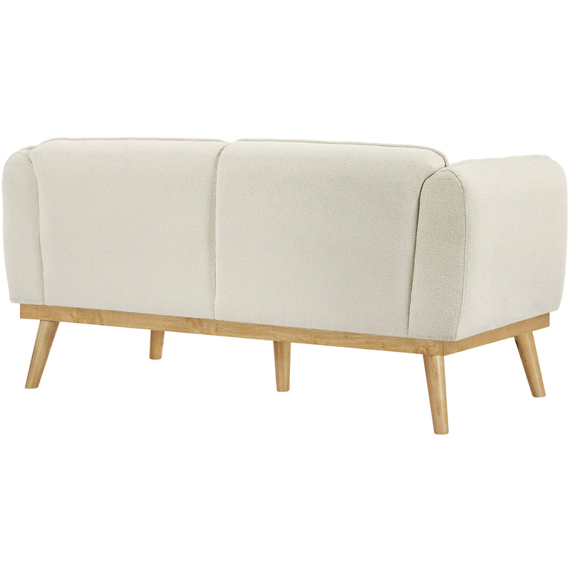 Meridian Nolita Cream Boucle Fabric Loveseat IMAGE 4