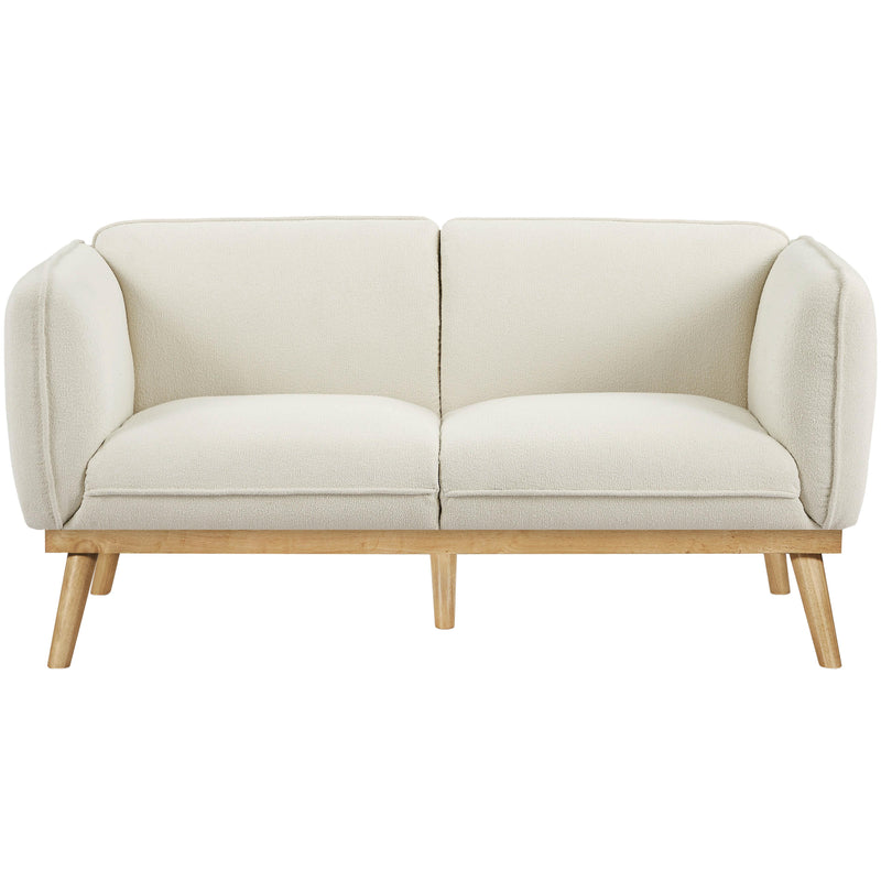 Meridian Nolita Cream Boucle Fabric Loveseat IMAGE 5