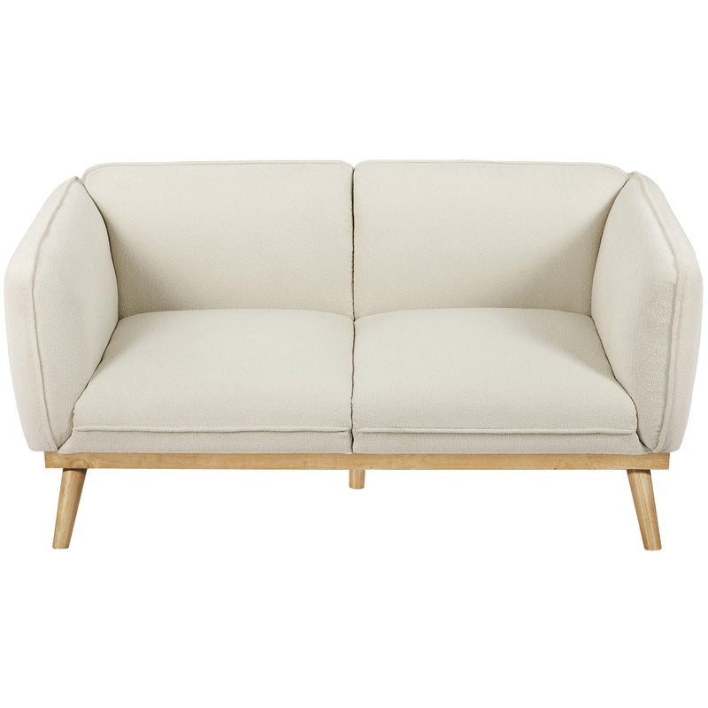 Meridian Nolita Cream Boucle Fabric Loveseat IMAGE 6