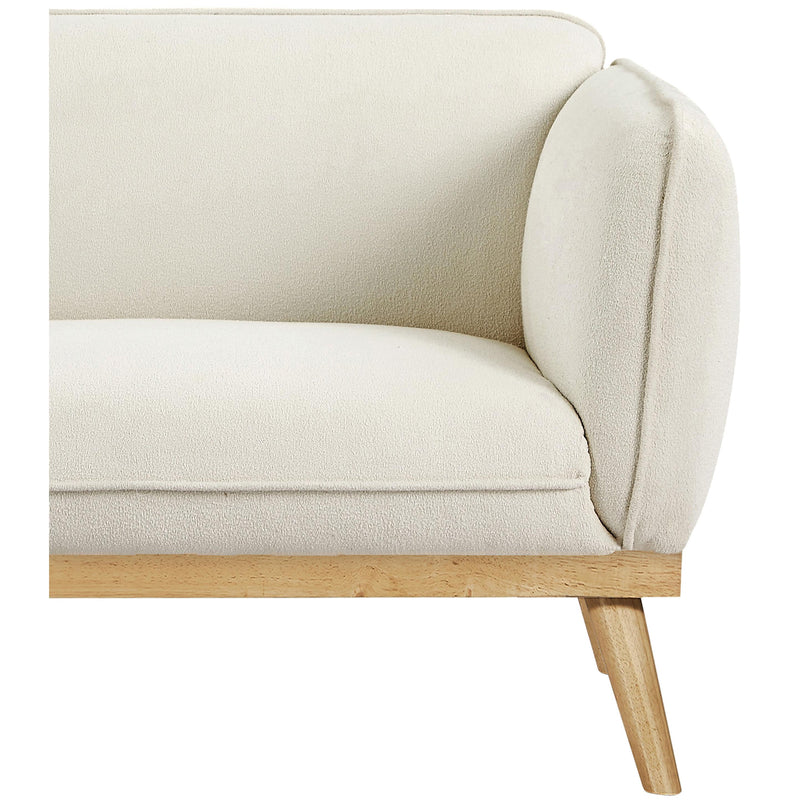 Meridian Nolita Cream Boucle Fabric Loveseat IMAGE 8