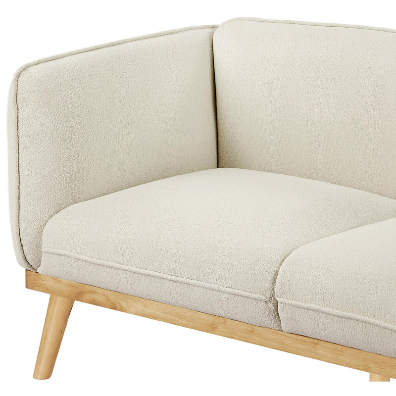 Meridian Nolita Cream Boucle Fabric Loveseat IMAGE 9