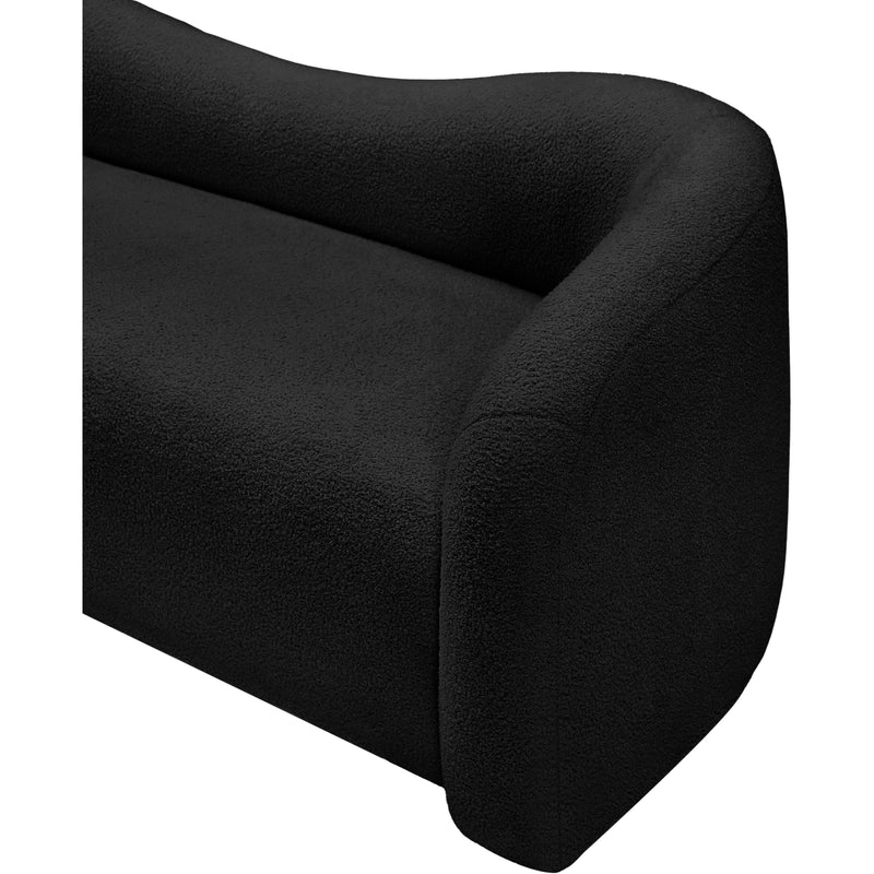 Meridian Kali Black Faux Shearling Teddy Fabric Loveseat IMAGE 7