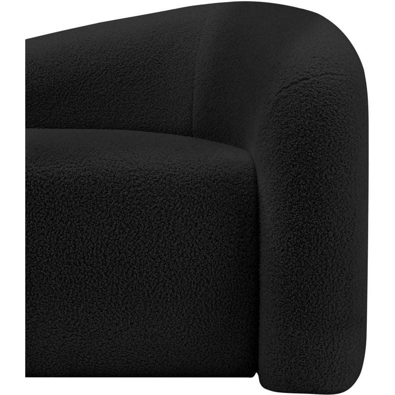 Meridian Kali Black Faux Shearling Teddy Fabric Loveseat IMAGE 9