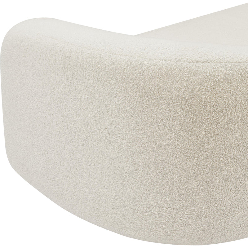 Meridian Kali Cream Faux Shearling Teddy Fabric Loveseat IMAGE 10