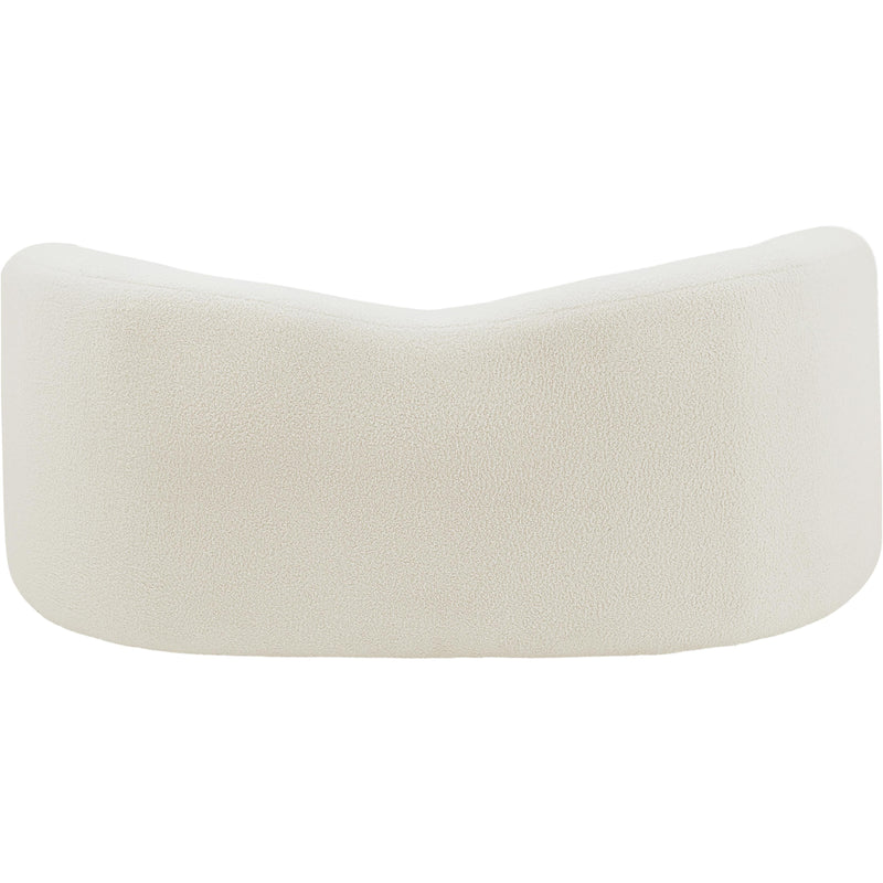 Meridian Kali Cream Faux Shearling Teddy Fabric Loveseat IMAGE 3