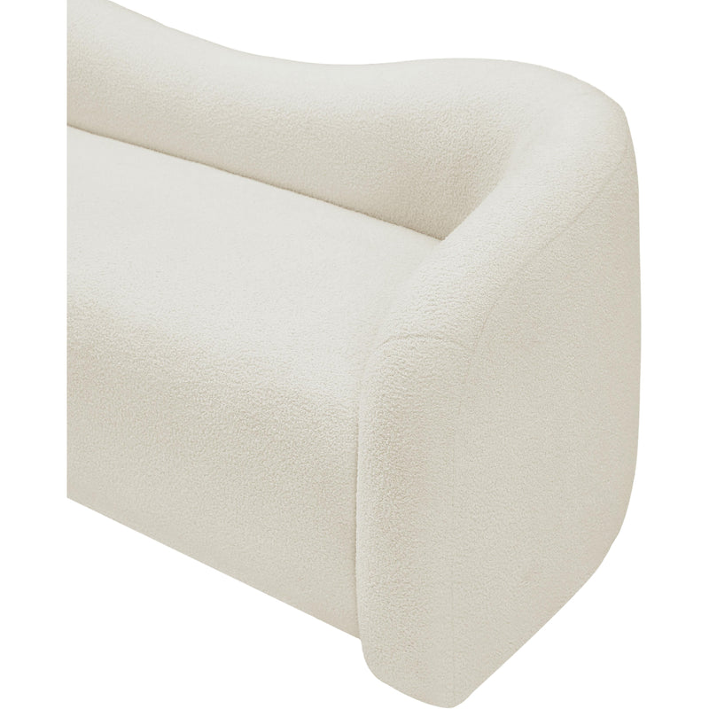 Meridian Kali Cream Faux Shearling Teddy Fabric Loveseat IMAGE 7