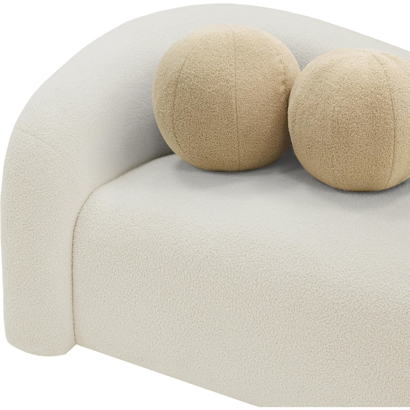 Meridian Kali Cream Faux Shearling Teddy Fabric Loveseat IMAGE 8