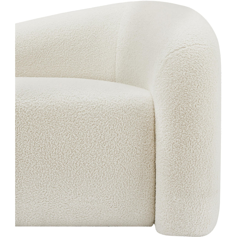 Meridian Kali Cream Faux Shearling Teddy Fabric Loveseat IMAGE 9