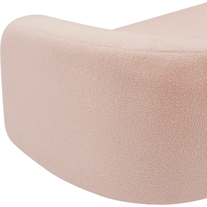 Meridian Kali Pink Faux Shearling Teddy Fabric Loveseat IMAGE 10