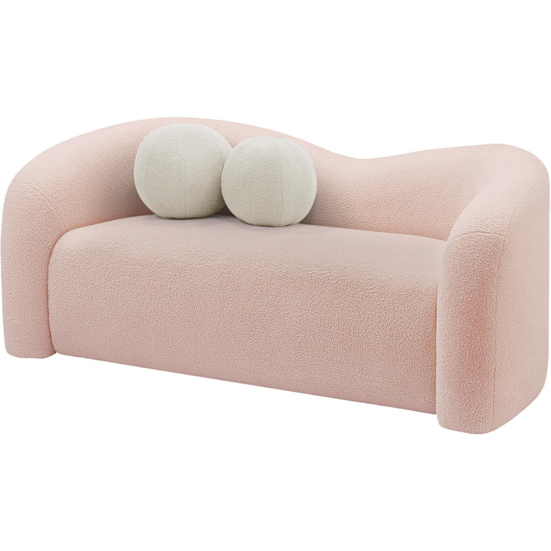 Meridian Kali Pink Faux Shearling Teddy Fabric Loveseat IMAGE 14