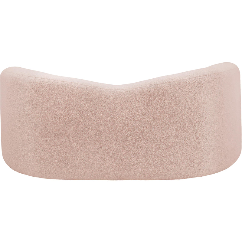 Meridian Kali Pink Faux Shearling Teddy Fabric Loveseat IMAGE 3