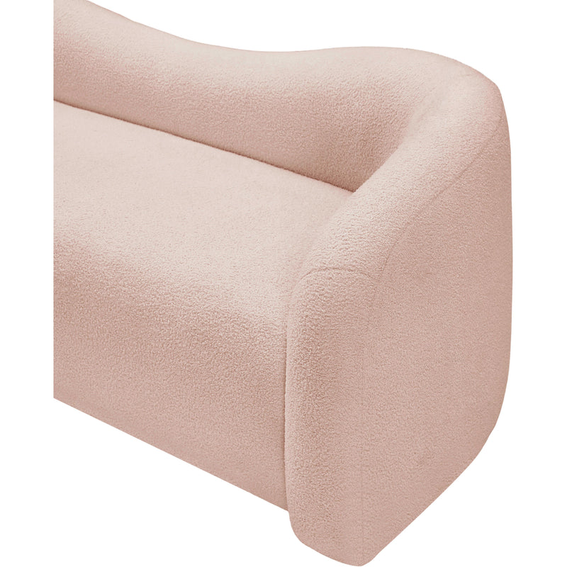 Meridian Kali Pink Faux Shearling Teddy Fabric Loveseat IMAGE 7