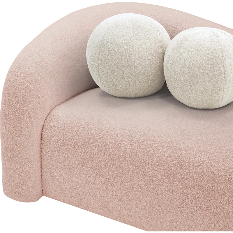 Meridian Kali Pink Faux Shearling Teddy Fabric Loveseat IMAGE 8