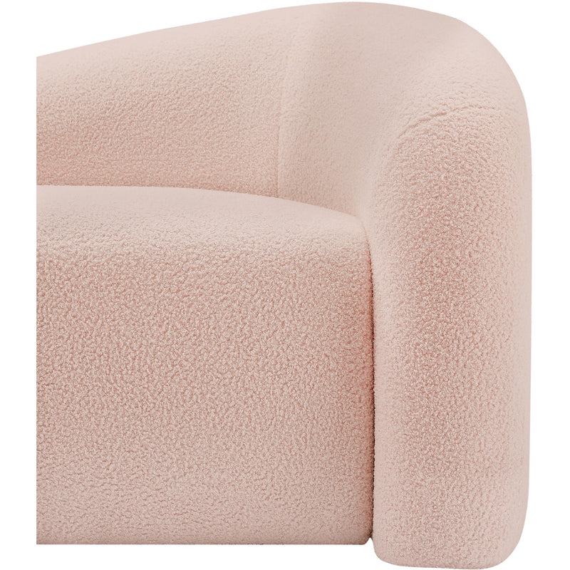 Meridian Kali Pink Faux Shearling Teddy Fabric Loveseat IMAGE 9