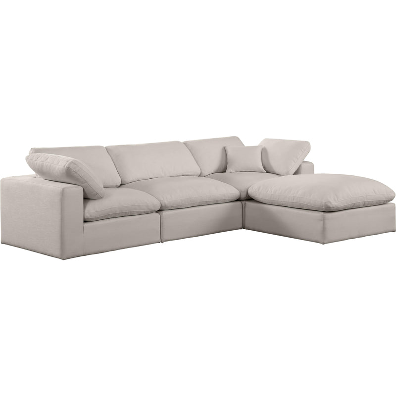 Meridian Comfy Beige Linen Textured Fabric Modular Sectional IMAGE 15