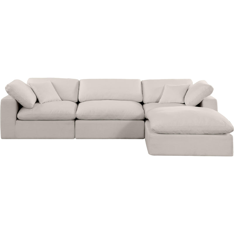 Meridian Comfy Beige Linen Textured Fabric Modular Sectional IMAGE 8