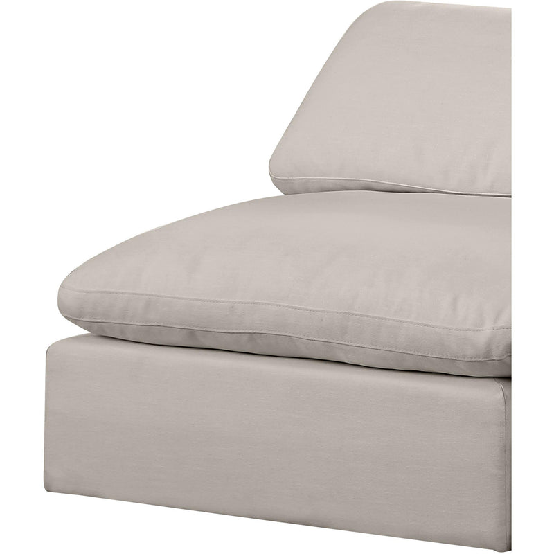 Meridian Comfy Beige Linen Textured Fabric Modular Sectional IMAGE 7