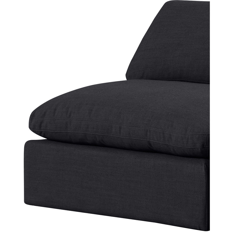 Meridian Comfy Black Linen Textured Fabric Modular Sofa IMAGE 7