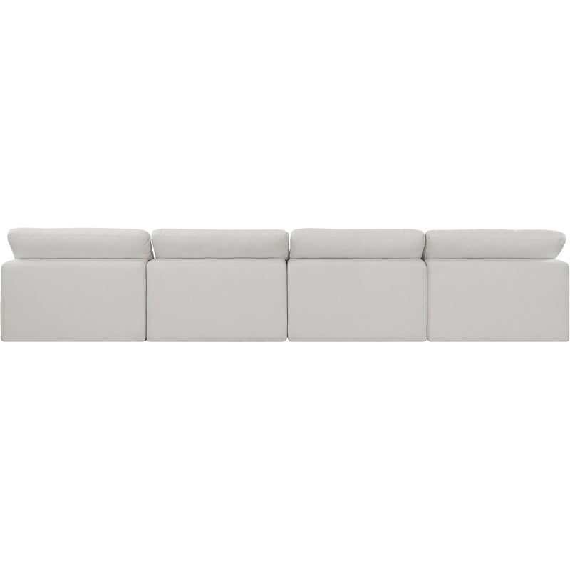 Meridian Comfy Cream Linen Textured Fabric Modular Sofa IMAGE 3