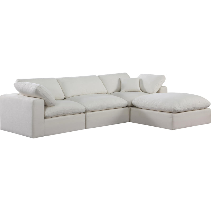 Meridian Comfy Cream Linen Textured Fabric Modular Sectional IMAGE 15