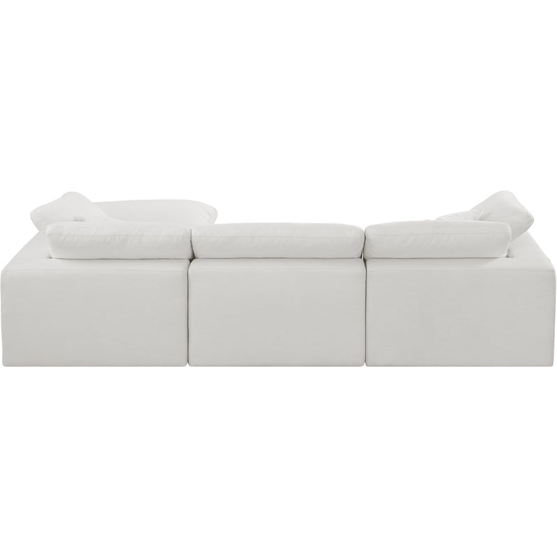 Meridian Comfy Cream Linen Textured Fabric Modular Sectional IMAGE 5