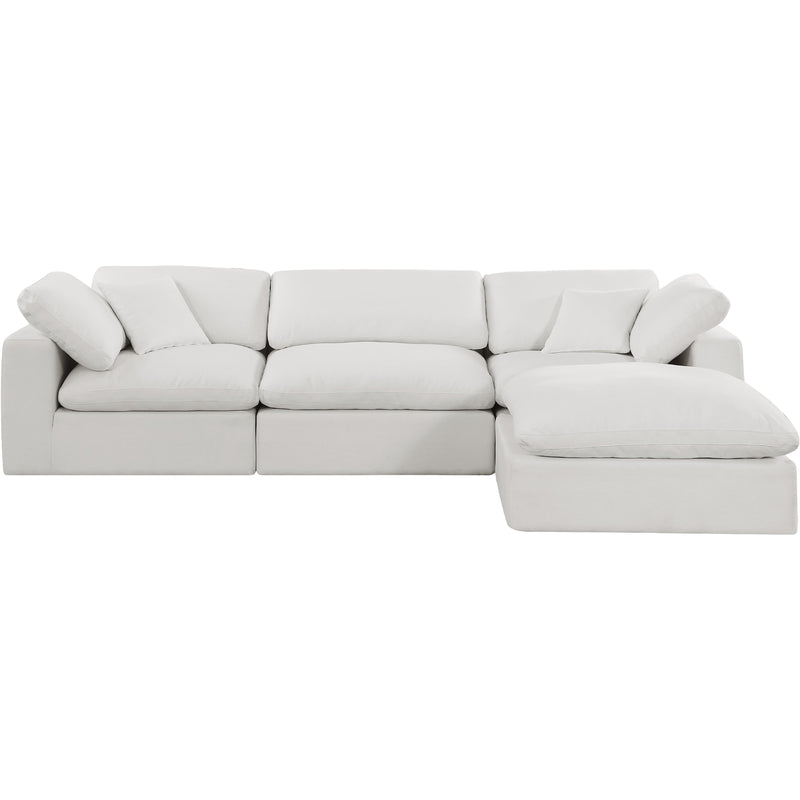 Meridian Comfy Cream Linen Textured Fabric Modular Sectional IMAGE 8