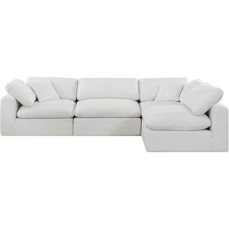 Meridian Comfy Cream Linen Textured Fabric Modular Sectional IMAGE 8