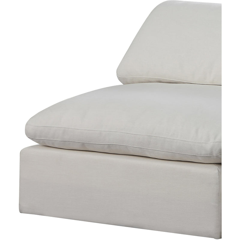 Meridian Comfy Cream Linen Textured Fabric Modular Sectional IMAGE 7