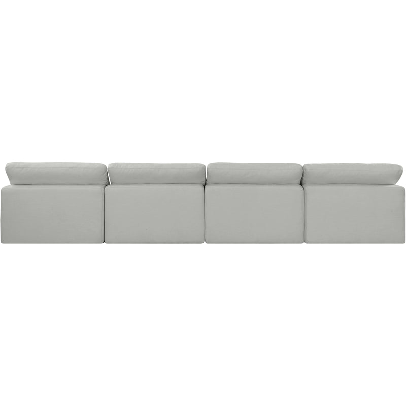 Meridian Comfy Grey Linen Textured Fabric Modular Sofa IMAGE 3