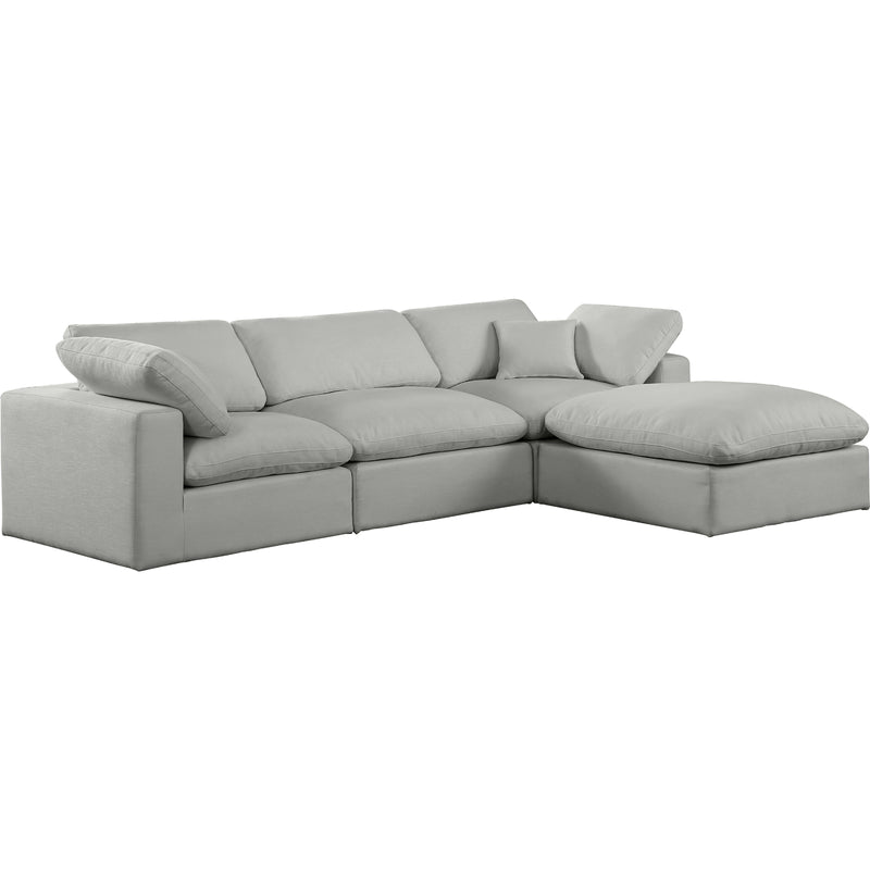 Meridian Comfy Grey Linen Textured Fabric Modular Sectional IMAGE 15