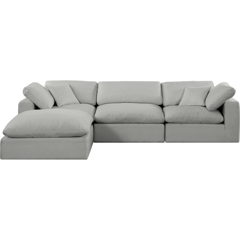 Meridian Comfy Grey Linen Textured Fabric Modular Sectional IMAGE 7