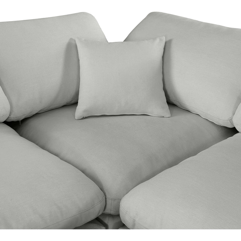 Meridian Comfy Grey Linen Textured Fabric Modular Sectional IMAGE 8