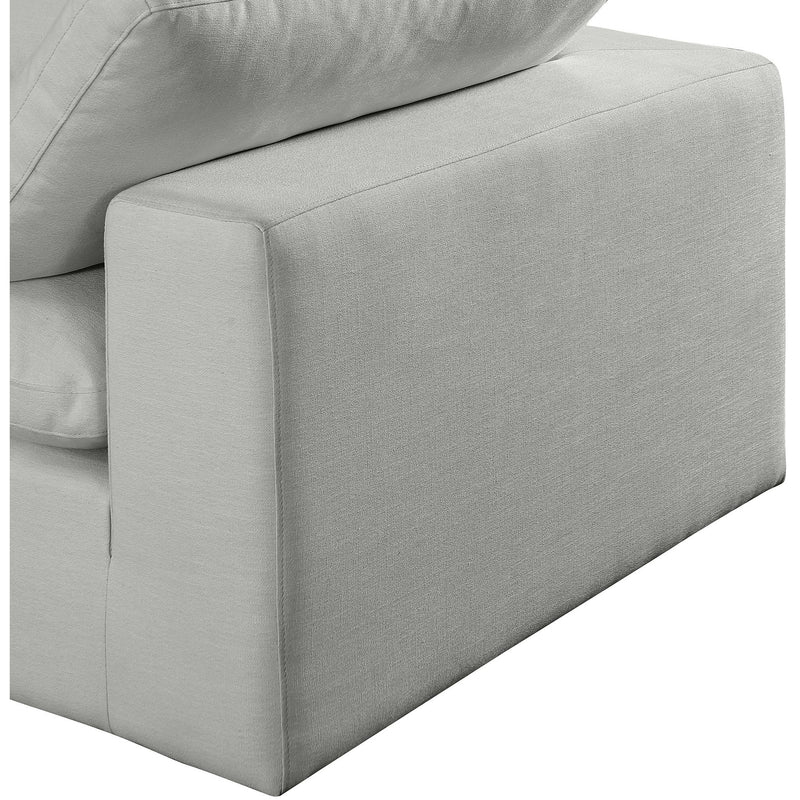 Meridian Comfy Grey Linen Textured Fabric Modular Sectional IMAGE 7