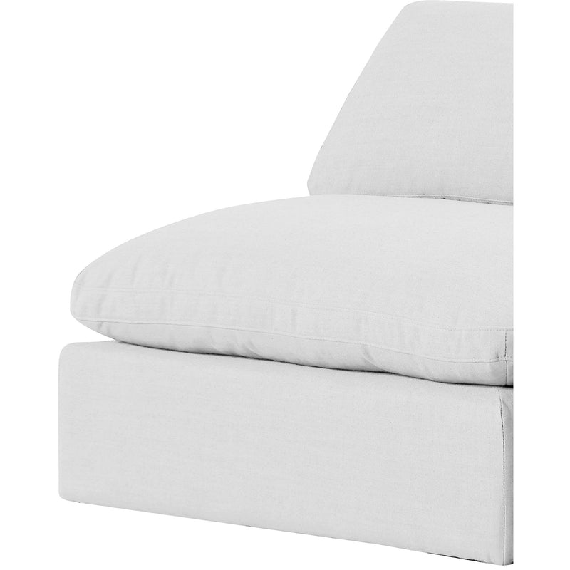 Meridian Comfy White Linen Textured Fabric Modular Sectional IMAGE 7