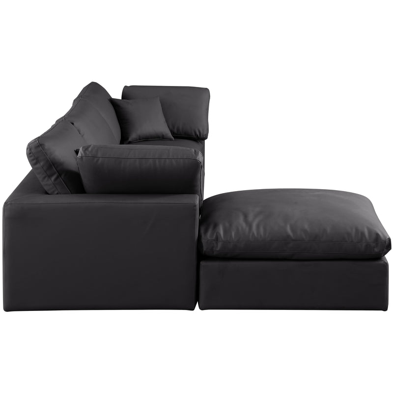 Meridian Comfy Black Vegan Leather Modular Sectional IMAGE 10