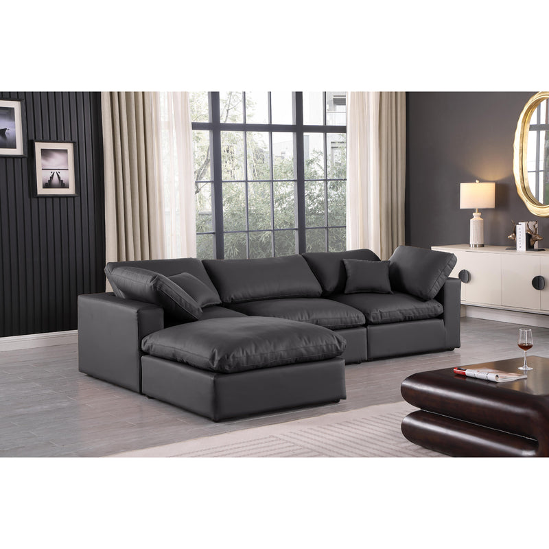 Meridian Comfy Black Vegan Leather Modular Sectional IMAGE 4