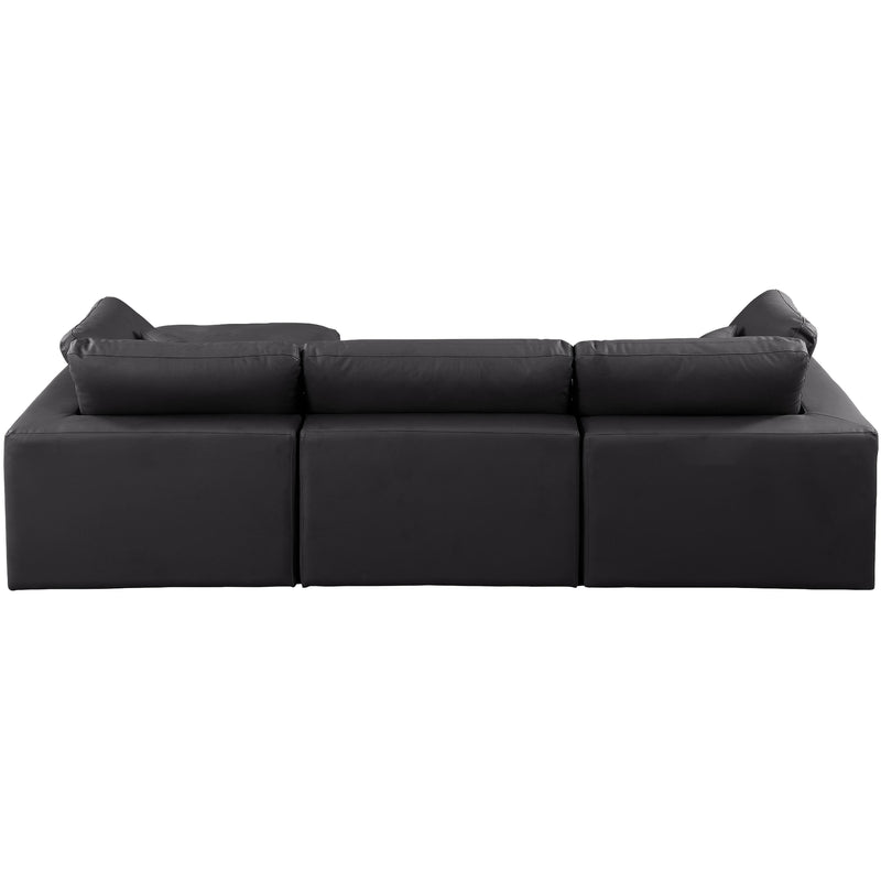 Meridian Comfy Black Vegan Leather Modular Sectional IMAGE 5