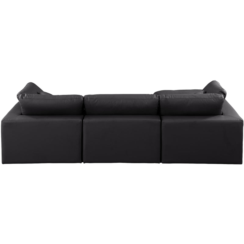 Meridian Comfy Black Vegan Leather Modular Sectional IMAGE 6