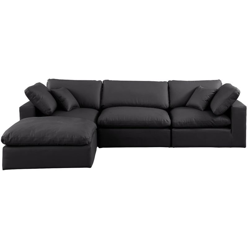 Meridian Comfy Black Vegan Leather Modular Sectional IMAGE 7