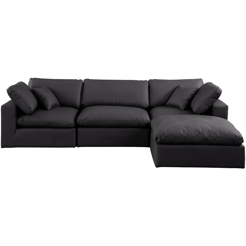 Meridian Comfy Black Vegan Leather Modular Sectional IMAGE 8