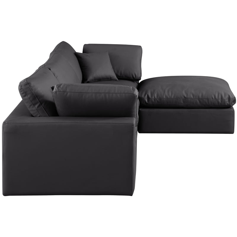 Meridian Comfy Black Vegan Leather Modular Sectional IMAGE 9