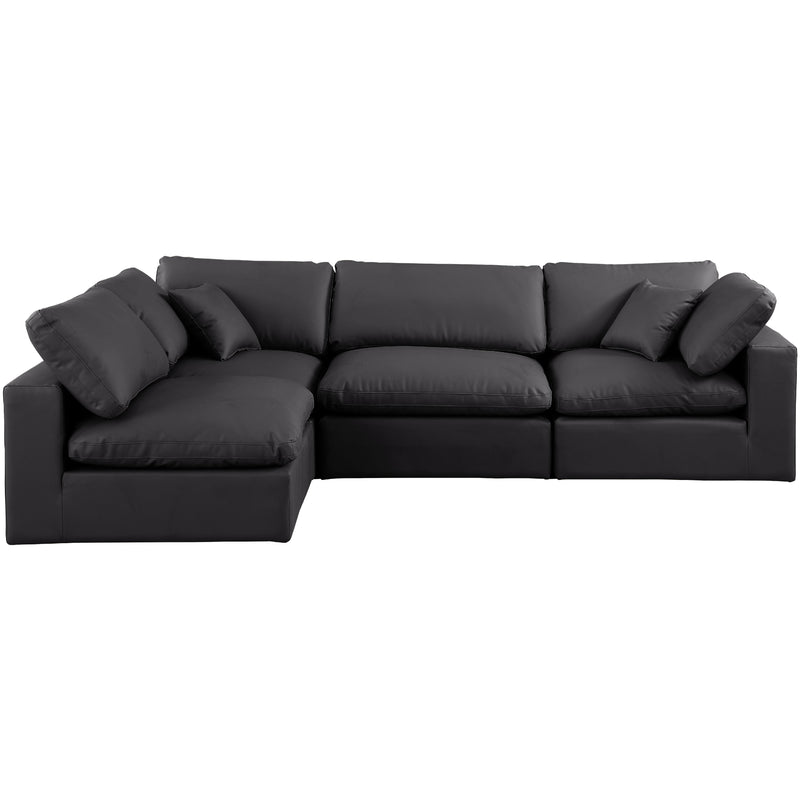 Meridian Comfy Black Vegan Leather Modular Sectional IMAGE 7