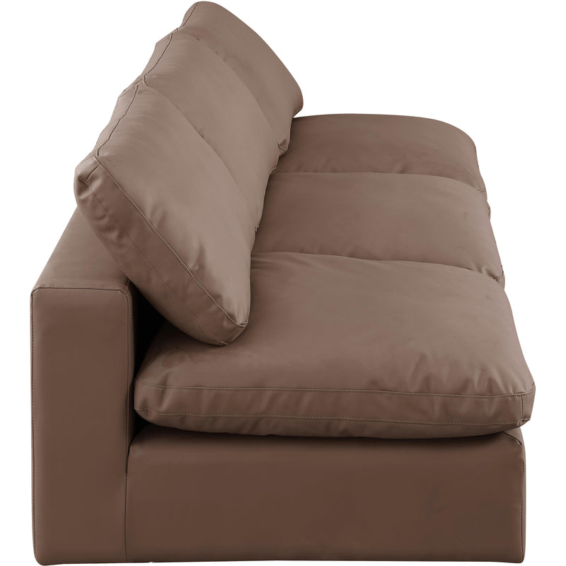 Meridian Comfy Brown Vegan Leather Modular Sofa IMAGE 5