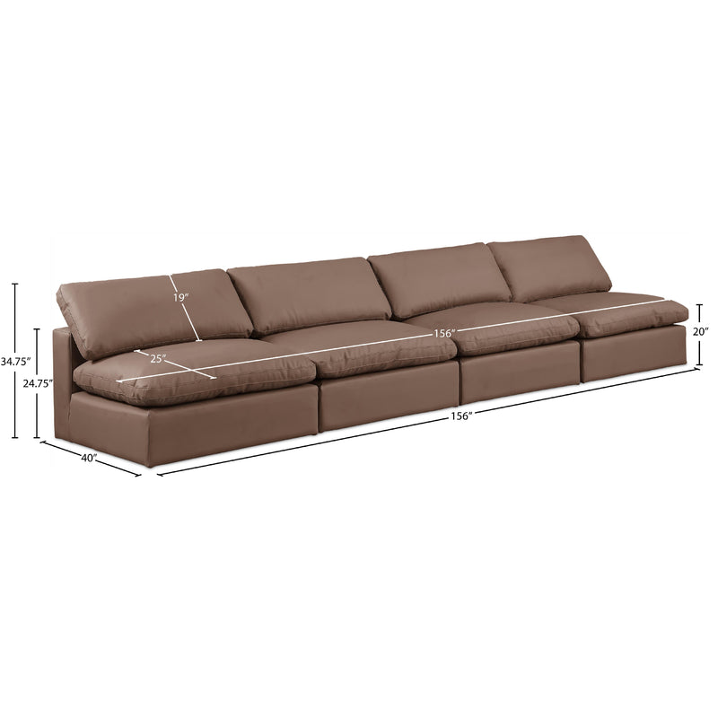 Meridian Comfy Brown Vegan Leather Modular Sofa IMAGE 9