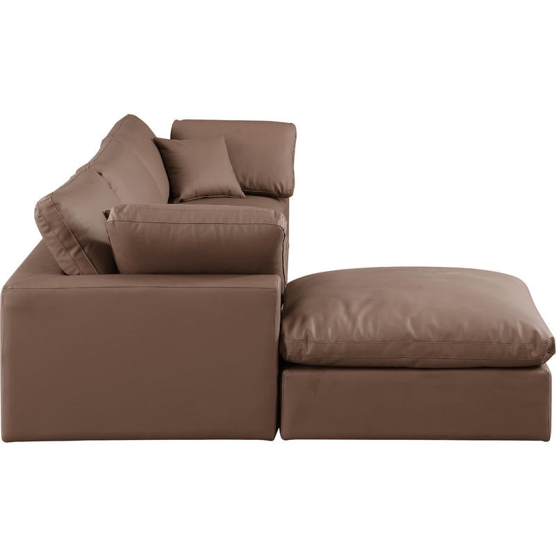 Meridian Comfy Brown Vegan Leather Modular Sectional IMAGE 10