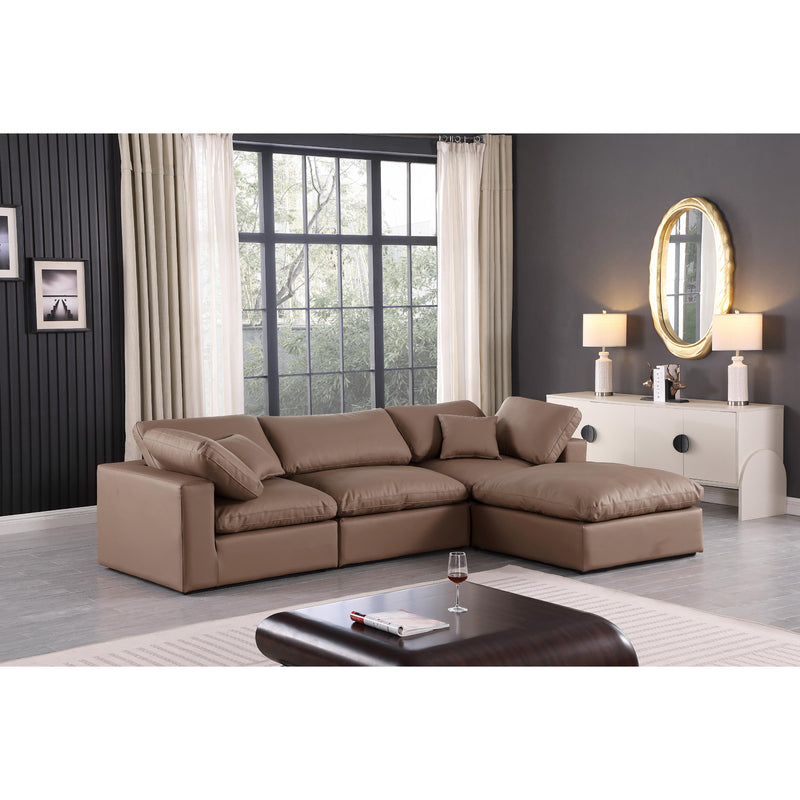 Meridian Comfy Brown Vegan Leather Modular Sectional IMAGE 3